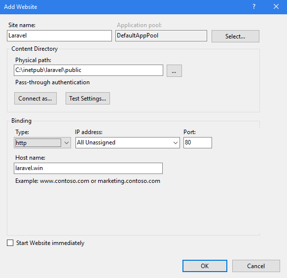 اضافه کردن Website